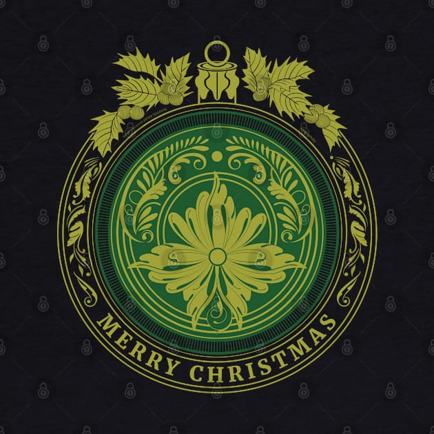 Merry Christmas green ornament by vjvgraphiks